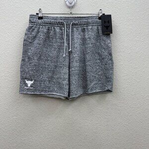 Under Armour Project Rock Grey Terry Shorts w Pockets 1385937 Mens sz Medium NEW